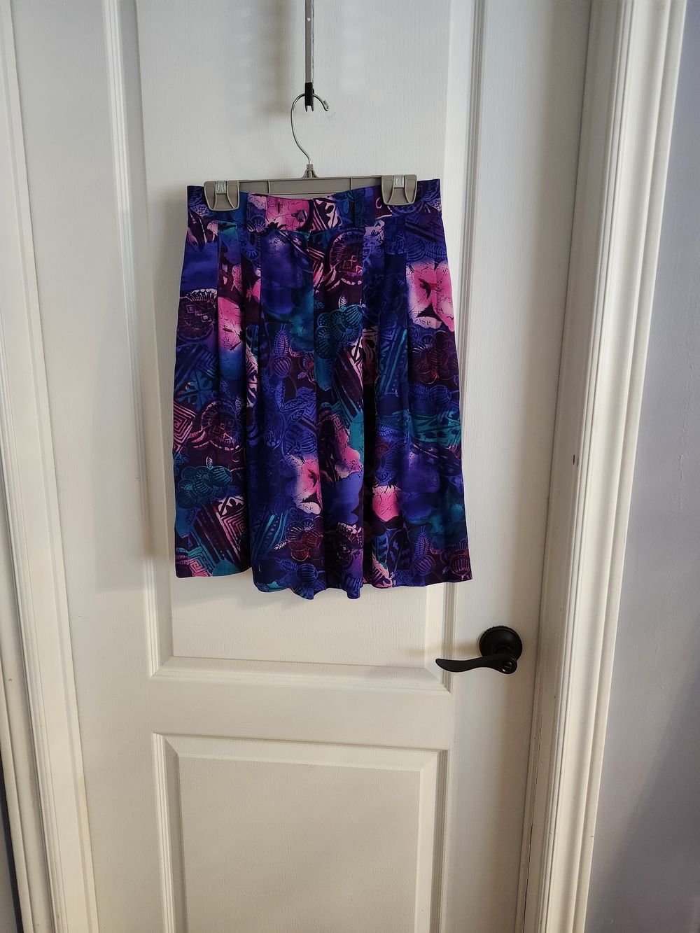 Vintage Vibrant Floral Shorts in Purple and Pink